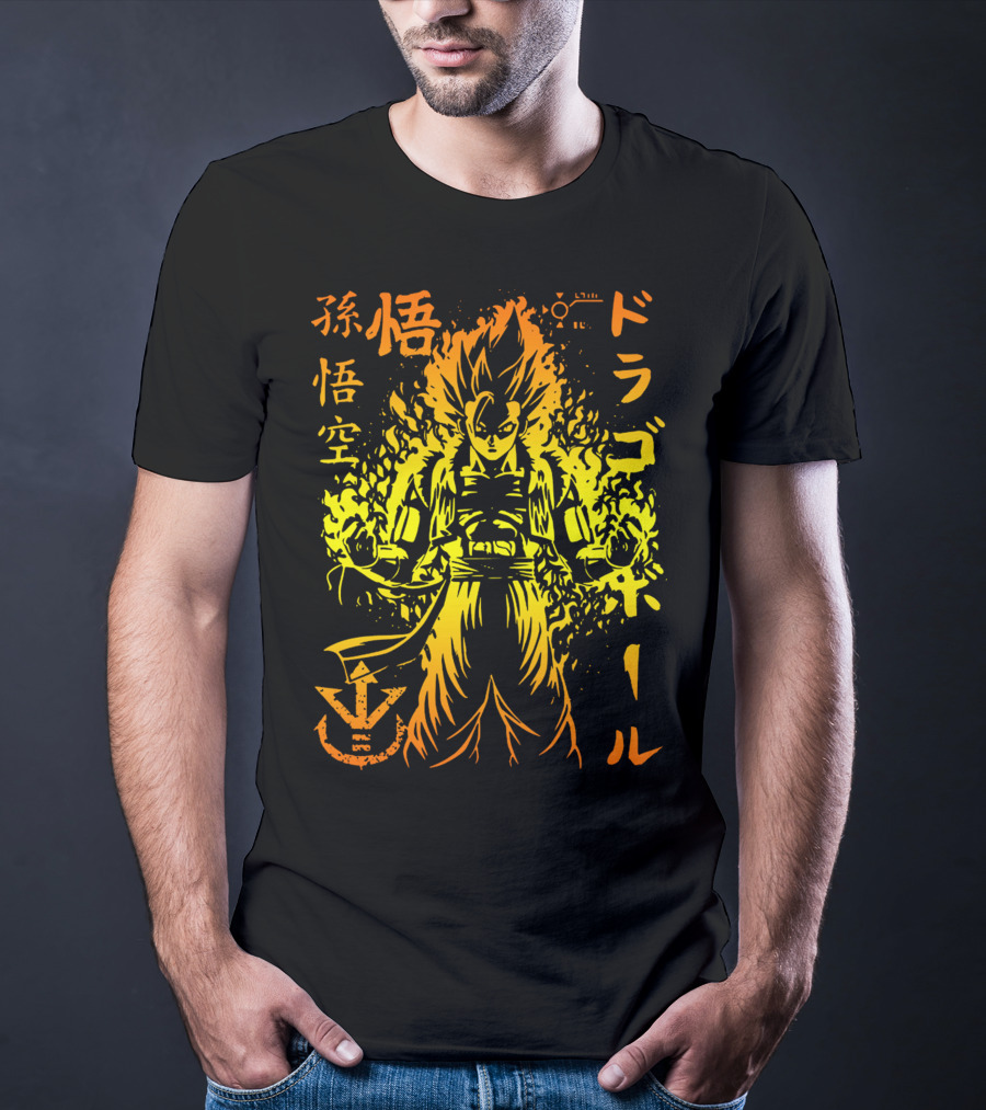 Dragon Ball Goku Super Saiyan Japanese Kanji T-Shirt