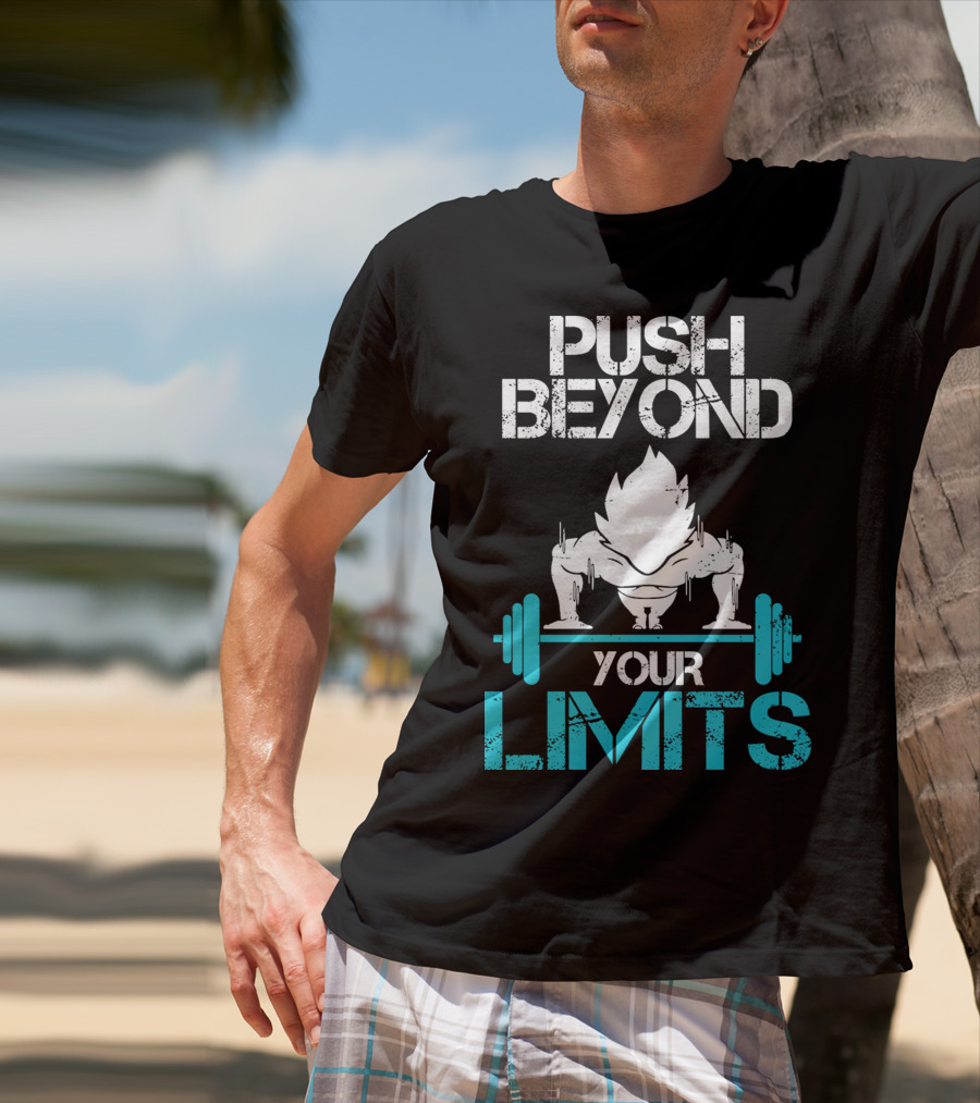 Push Beyond Your Limits Super Saiyan Goku Bench Press Power T-Shirt