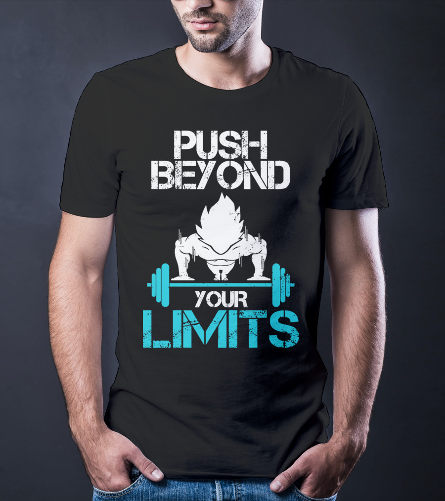 Push Beyond Your Limits Super Saiyan Goku Bench Press Power T-Shirt