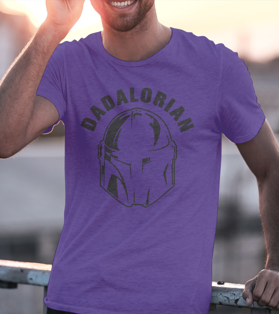 Dadalorian Funny Family Daddy Lover Father's Day Mandalorian Helmet T-Shirt