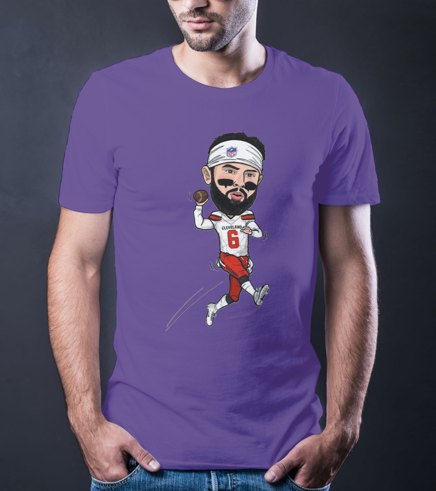 Baker Mayfield Cleveland Browns Football Cartoon Player Number 6 T-Shirt