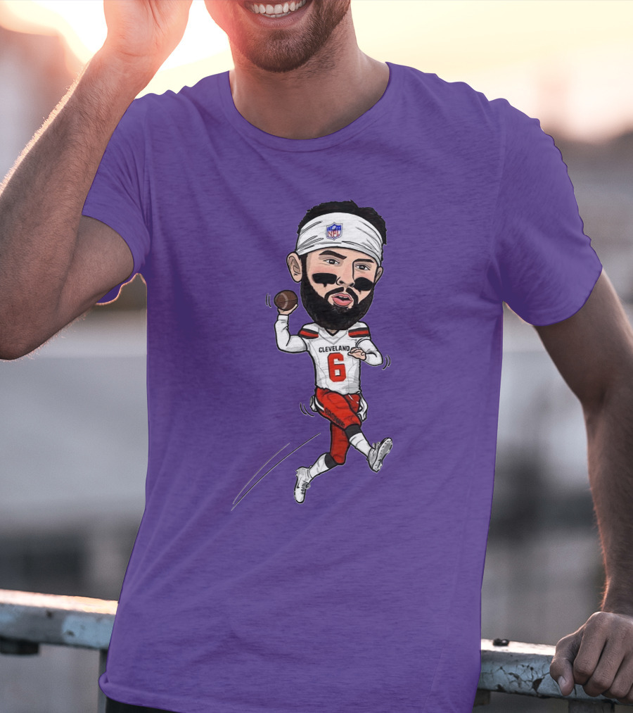 Baker Mayfield Cleveland Browns Football Cartoon Player Number 6 T-Shirt