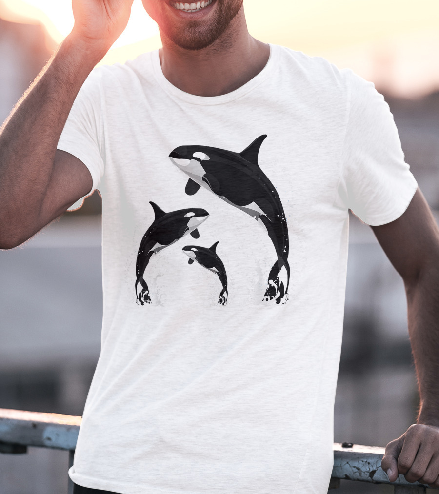 Killer Whale Jumping Orca Splash Trio T-Shirt