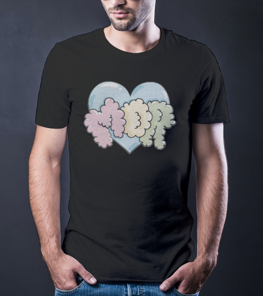 Feid Heart MOR Pastel Cloud Letters T-Shirt