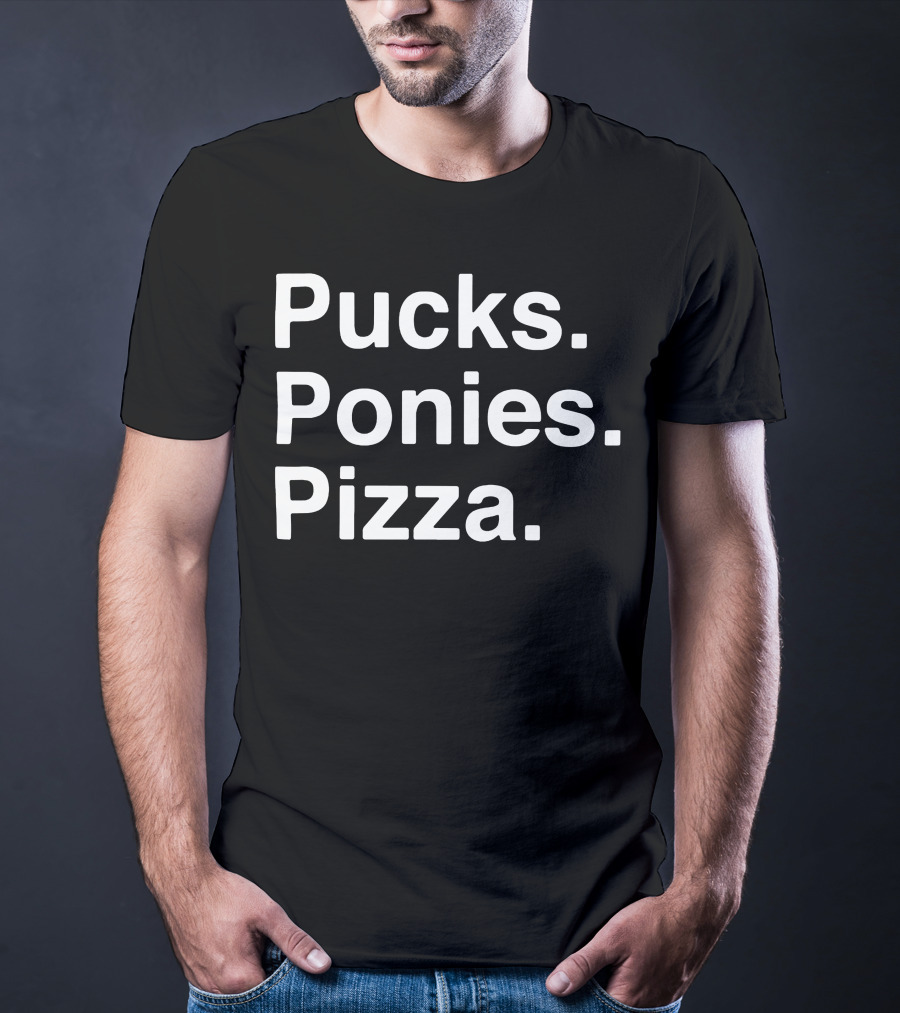 Elio Imbornone Pucks Ponies Pizza Fun T-Shirt