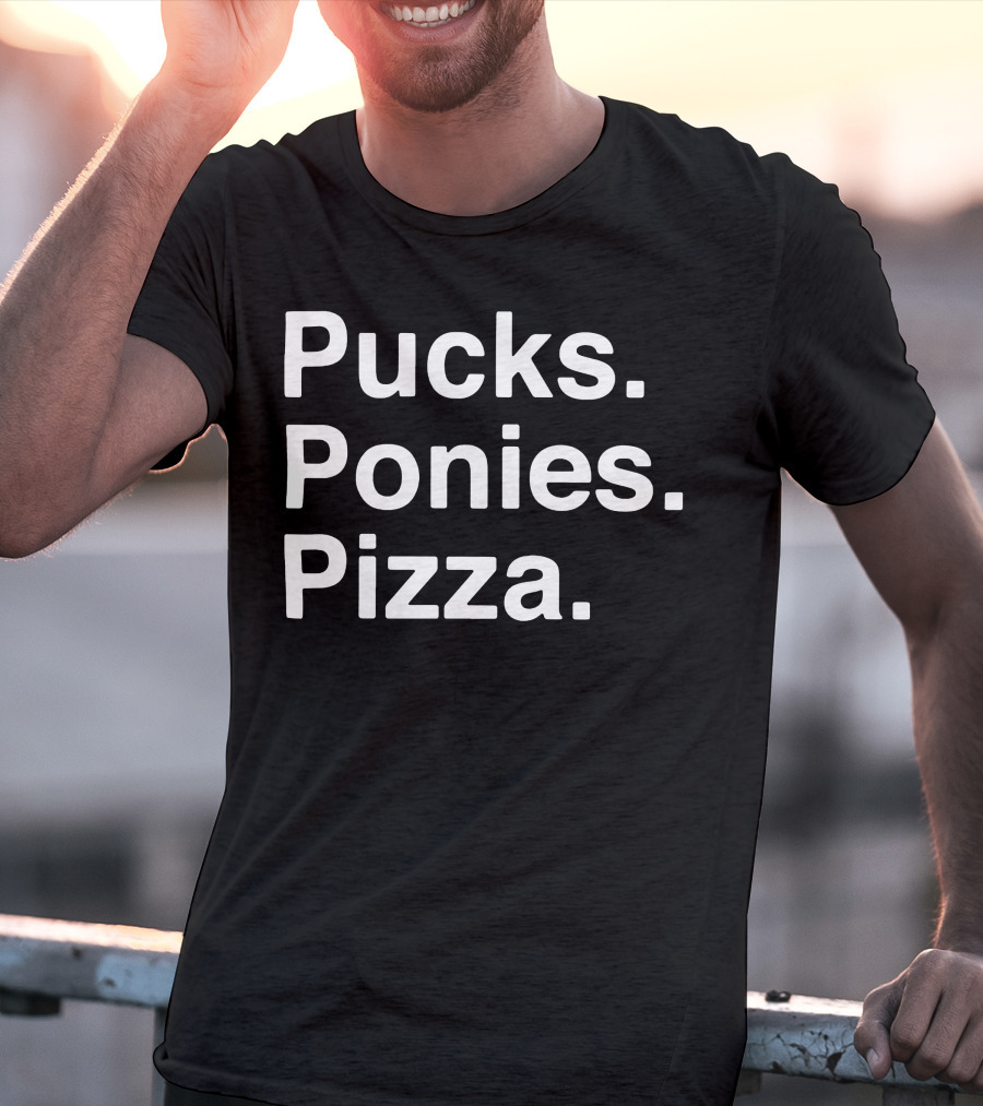 Elio Imbornone Pucks Ponies Pizza Fun T-Shirt