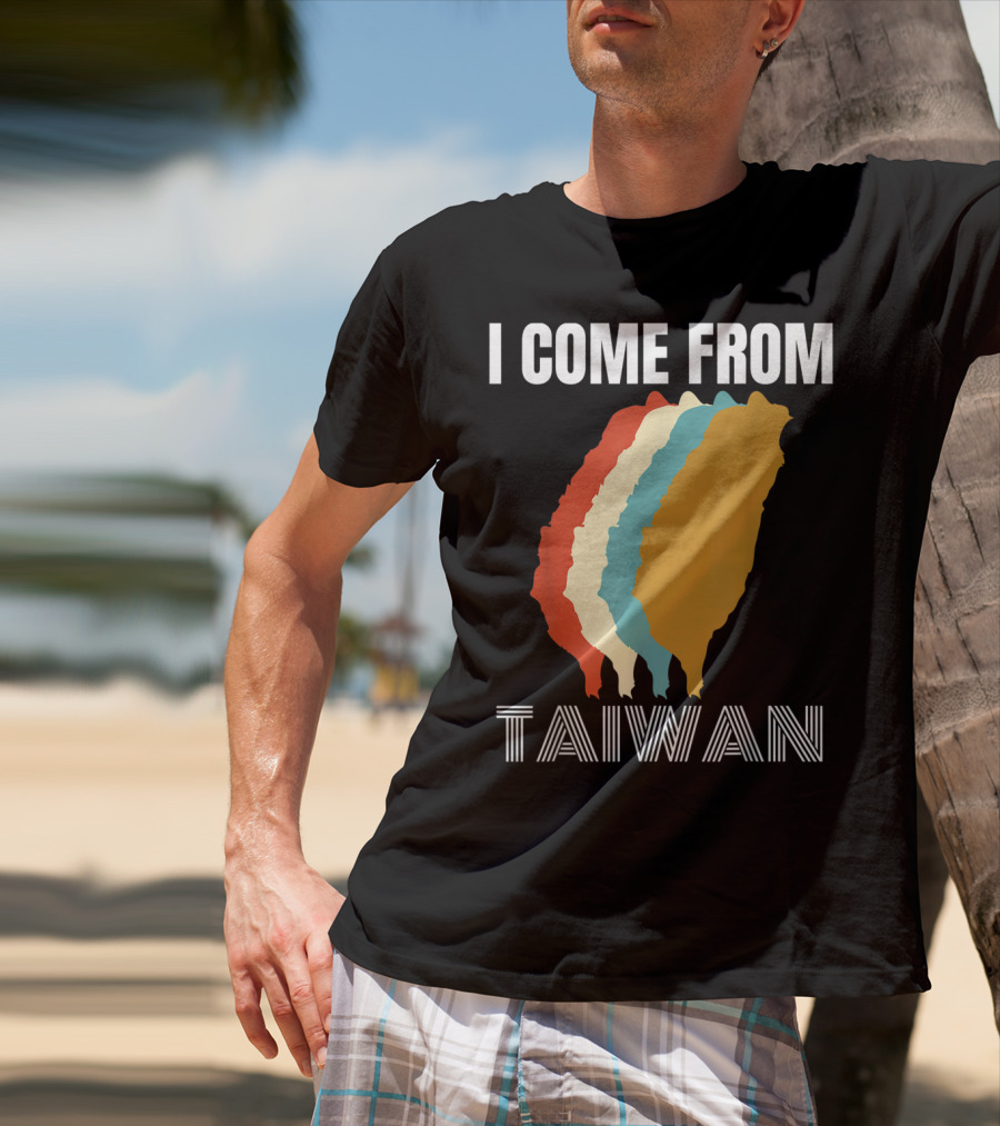 I Come From Taiwan Colorful Silhouette Map T-Shirt