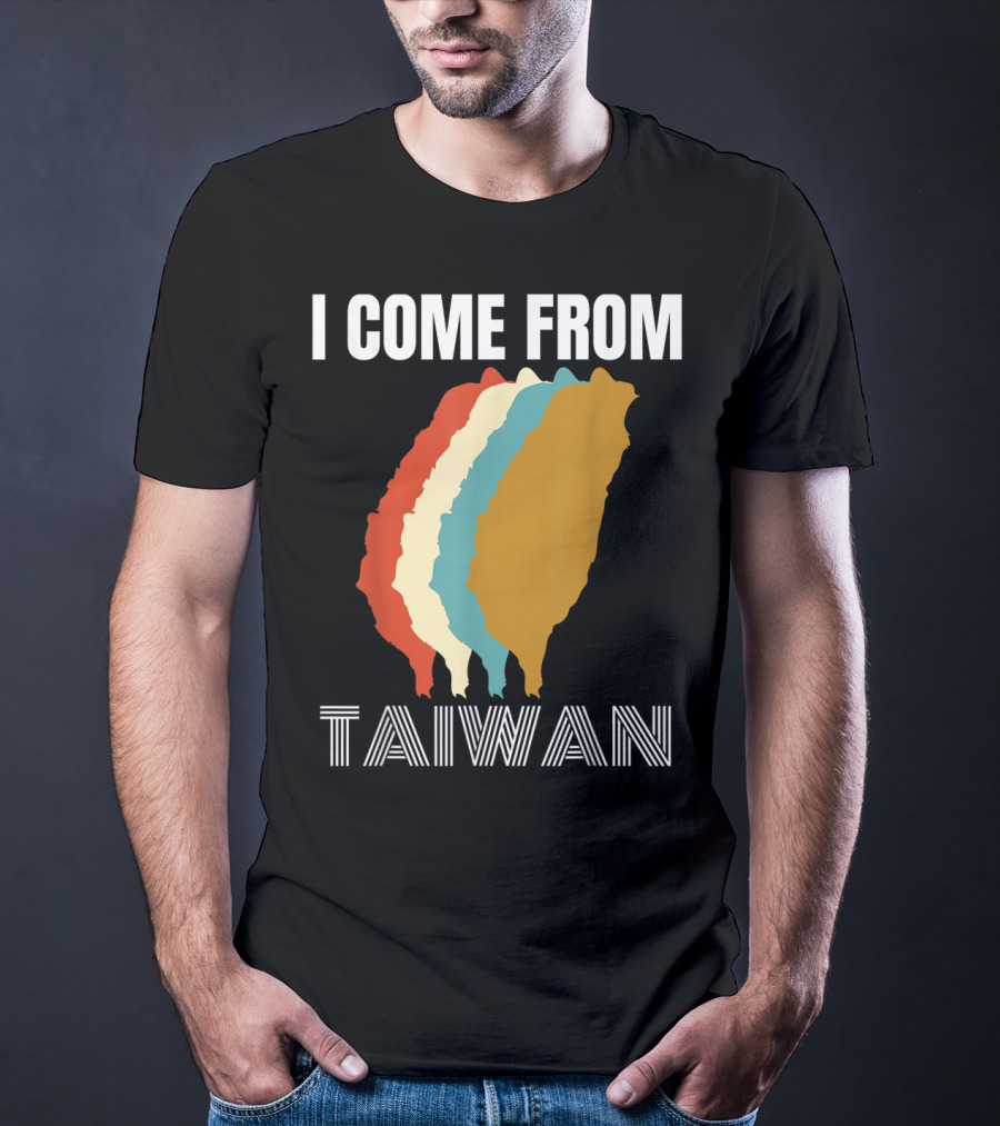 I Come From Taiwan Colorful Silhouette Map T-Shirt