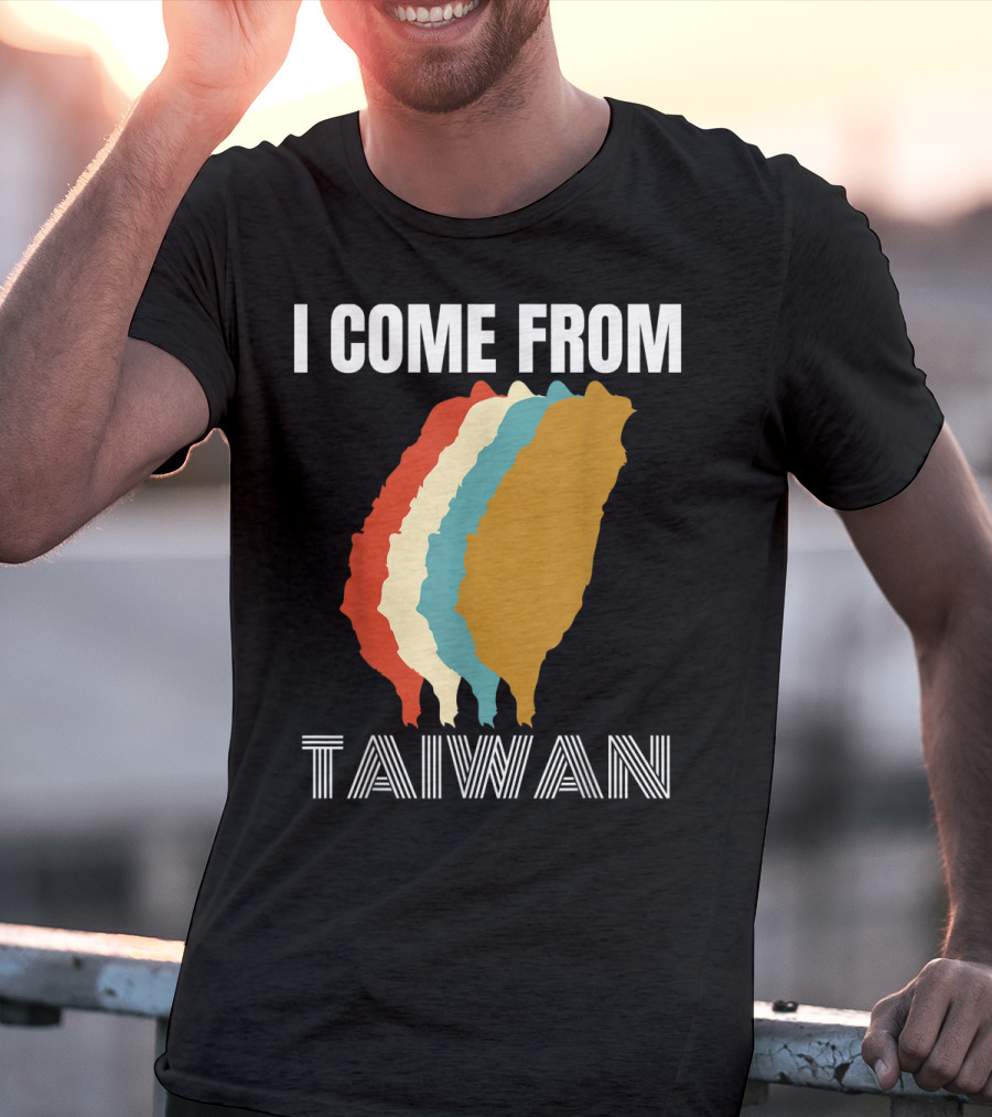 I Come From Taiwan Colorful Silhouette Map T-Shirt