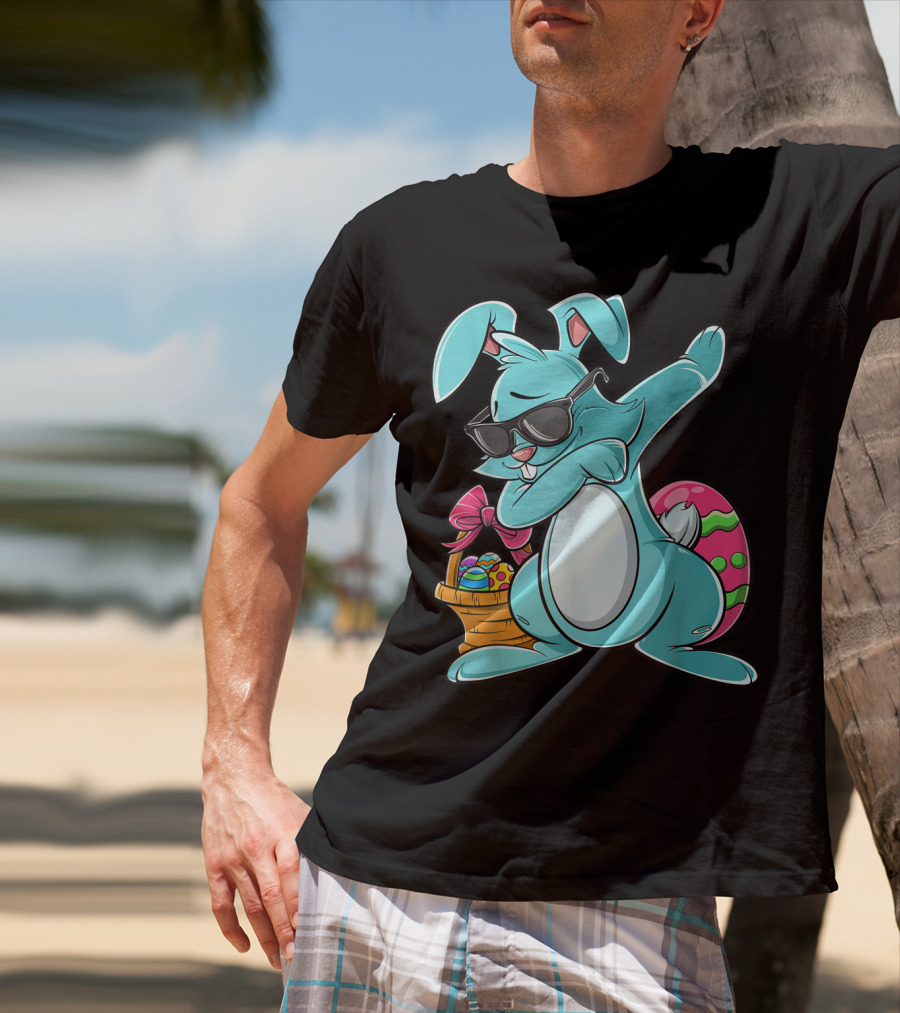 Cool Dabbing Bunny With Easter Basket For Girls And Adults T-Shirt