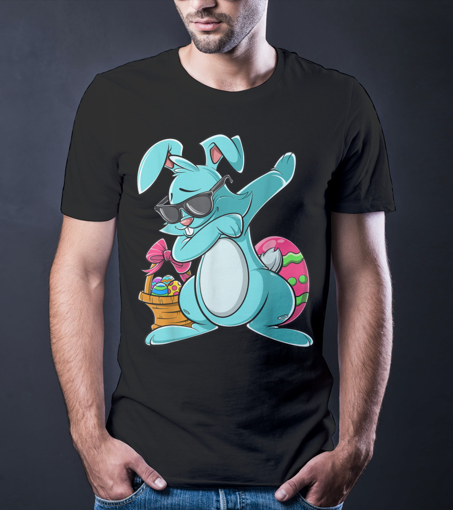 Cool Dabbing Bunny With Easter Basket For Girls And Adults T-Shirt