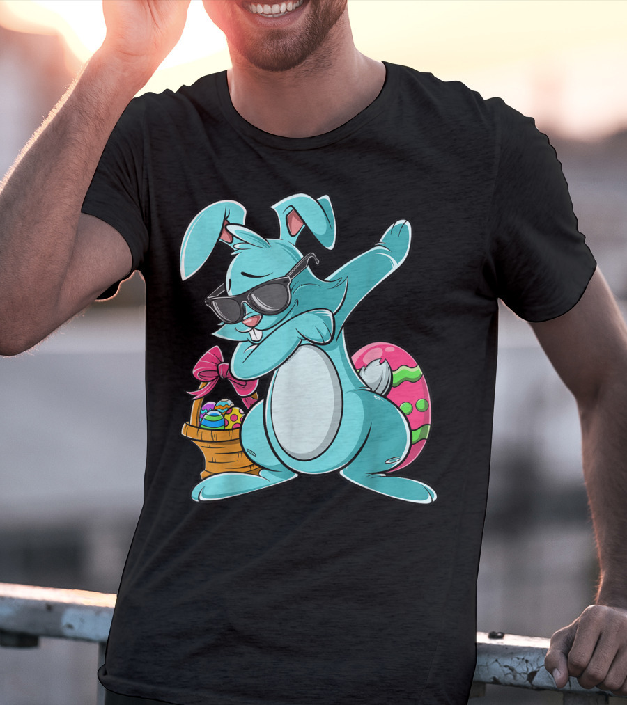 Cool Dabbing Bunny With Easter Basket For Girls And Adults T-Shirt
