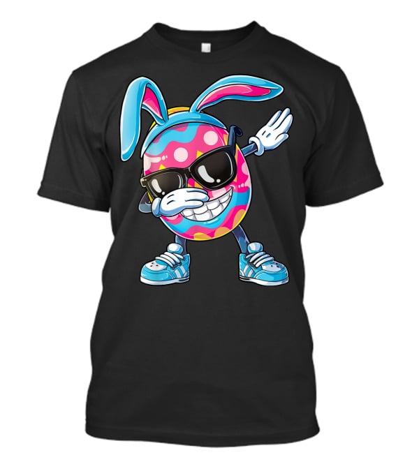 Dabbing Easter Egg With Bunny Ears And Sunglasses T-Shirt