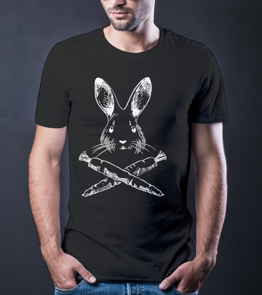 Easter Funny Jolly Roger Bunny Skull Crossbones Carrot Egg T-Shirt