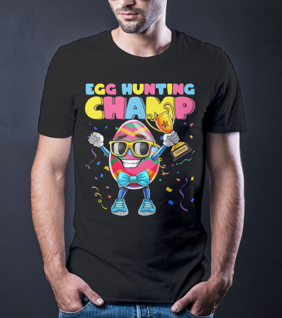 Egg Hunting Champ Easter Egg Champion Trophy Confetti T-Shirt