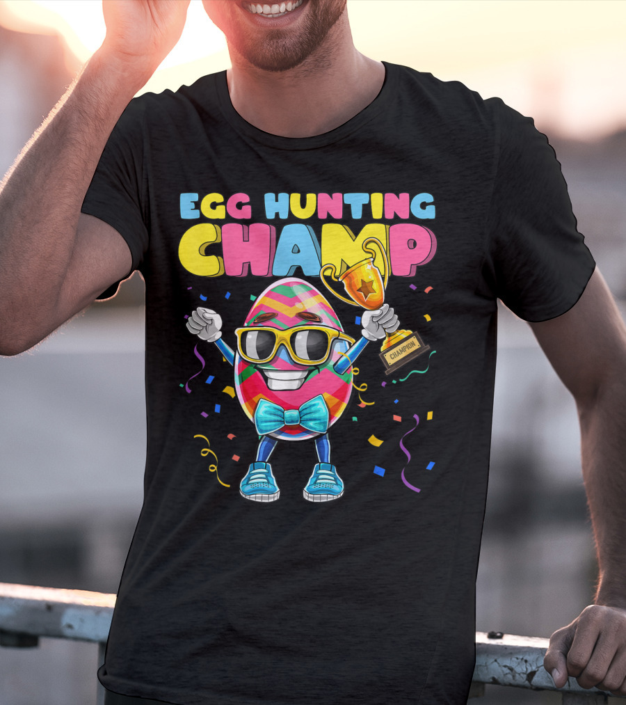 Egg Hunting Champ Easter Egg Champion Trophy Confetti T-Shirt