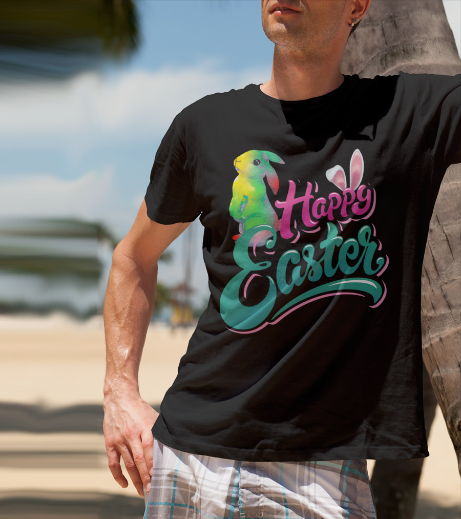Happy Easter Watercolor Bunny Vibrant T-Shirt