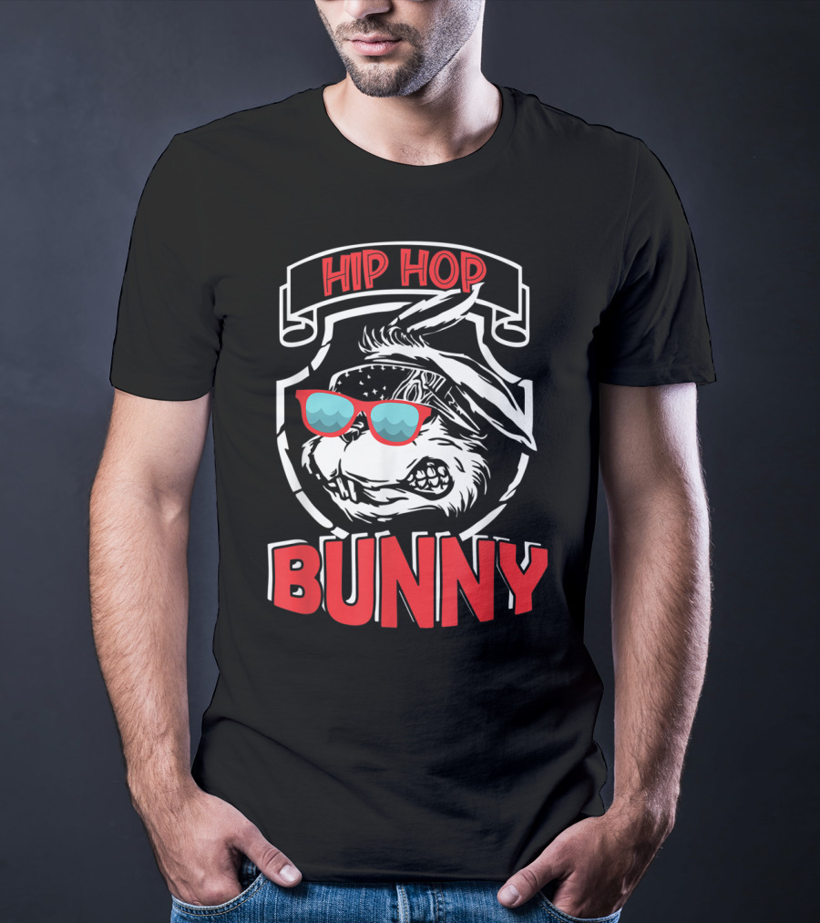 Hip Hop Bunny With Sunglasses Easter Toddler T-Shirt