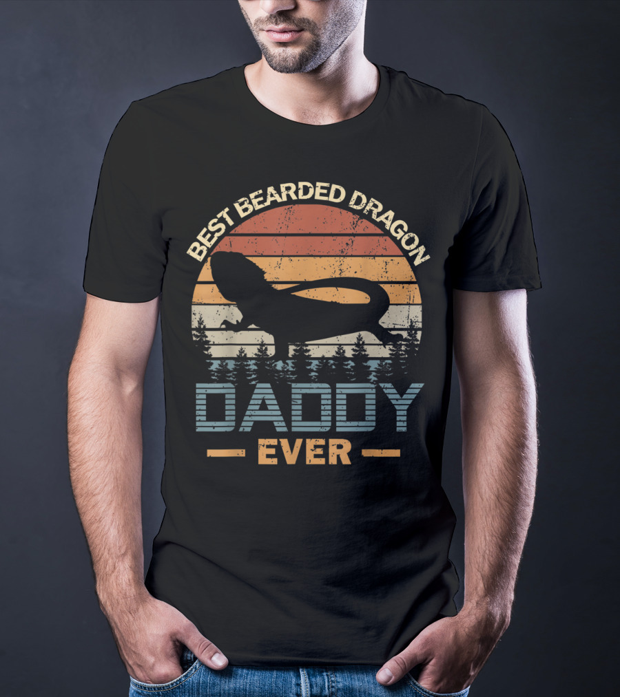 Best Bearded Dragon Daddy Ever Retro T-Shirt