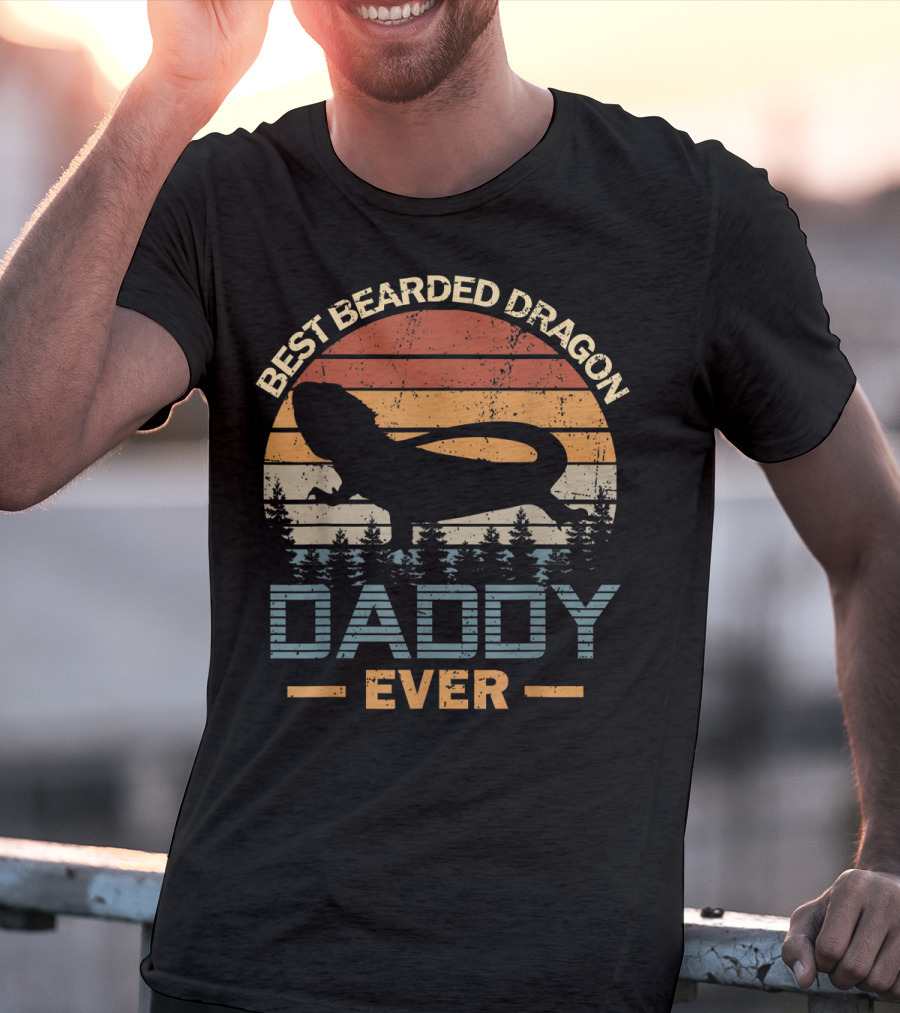 Best Bearded Dragon Daddy Ever Retro T-Shirt