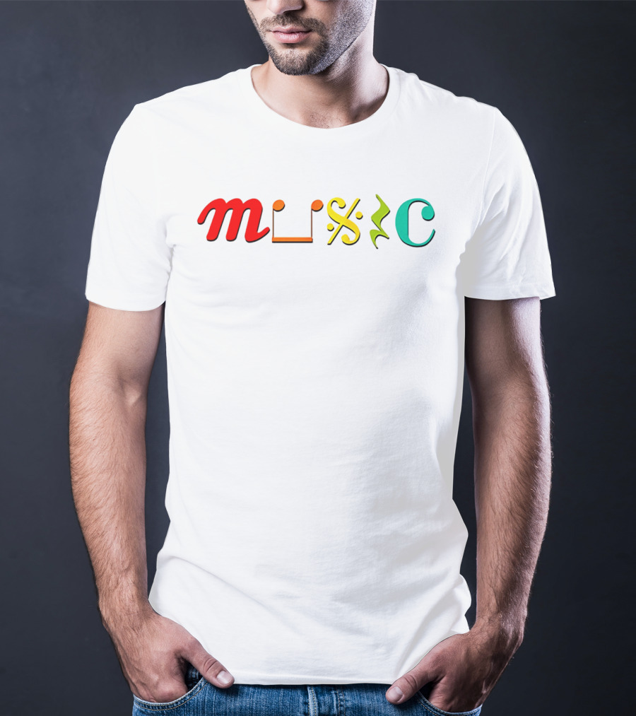 Music Life D2703 Creative Typography T-Shirt