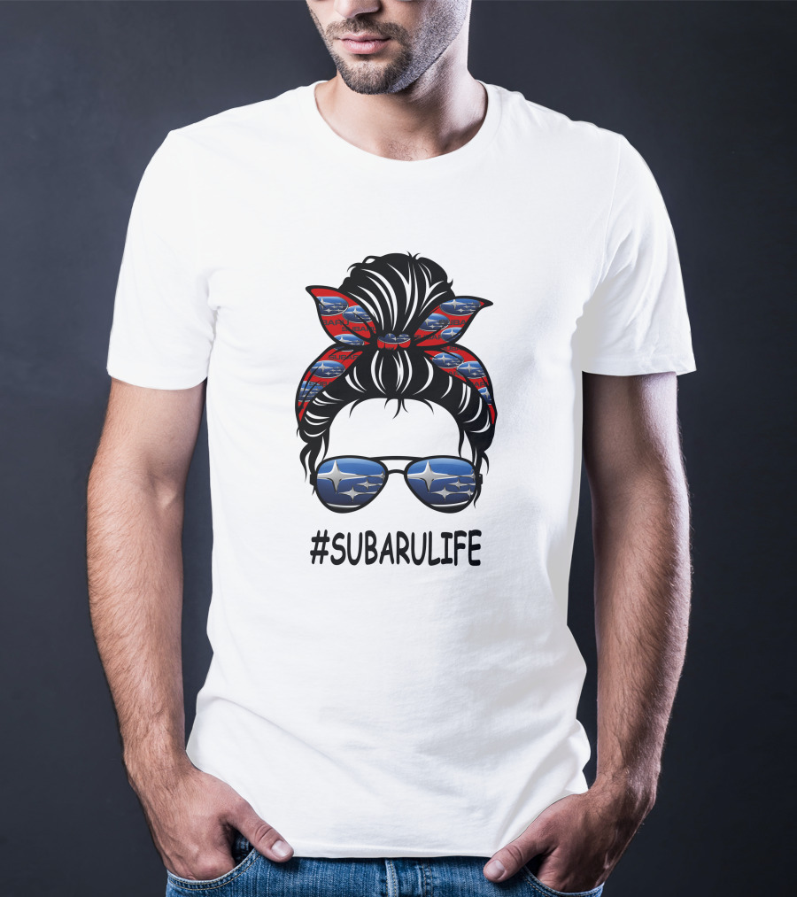 SUBARULIFE Bandana And Sunglasses Icon With Subaru T-Shirt