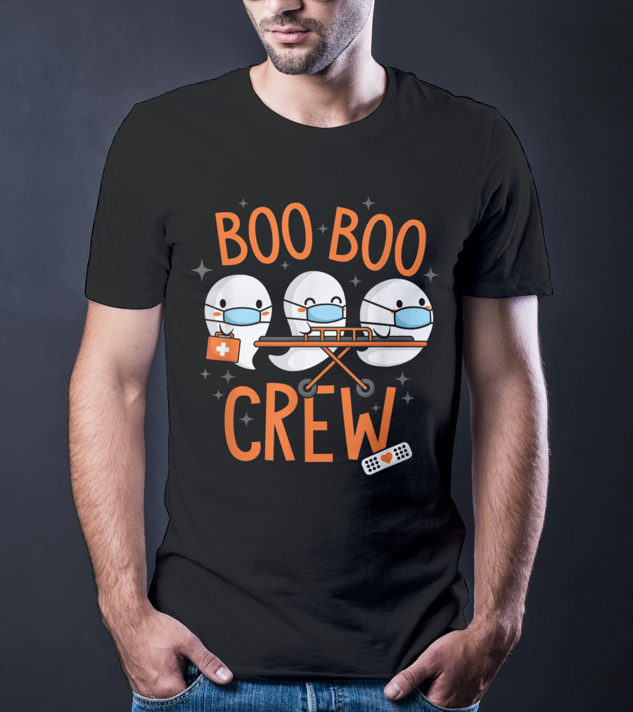 Boo Boo Crew Ghost Doctor Paramedic Nurse Halloween Costume T-Shirt