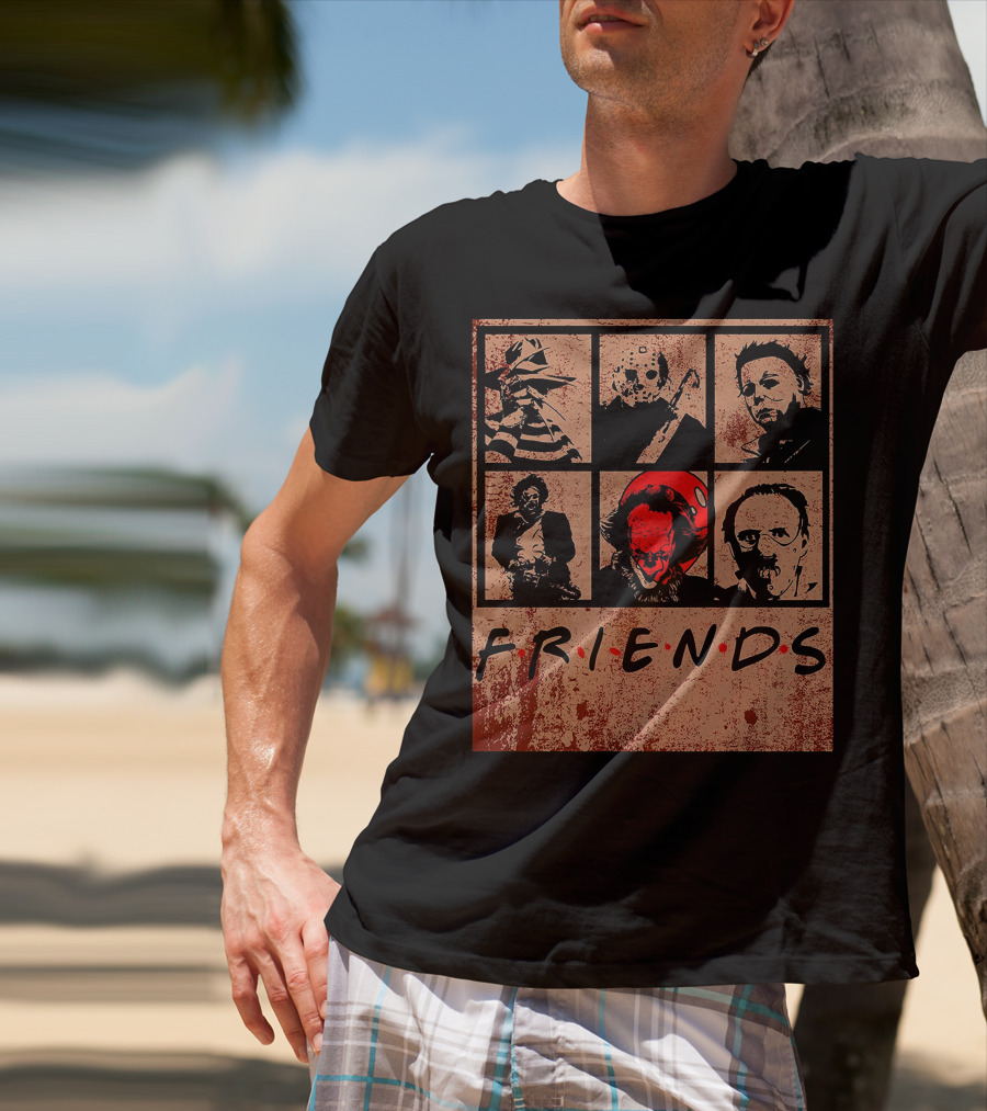 Halloween Nightmare Horror Movies Icons Horror Friends Party T-Shirt