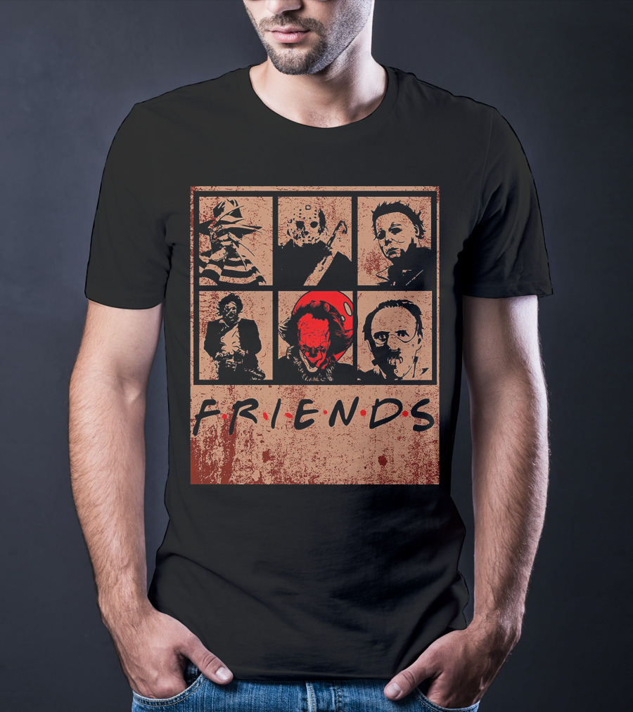 Halloween Nightmare Horror Movies Icons Horror Friends Party T-Shirt