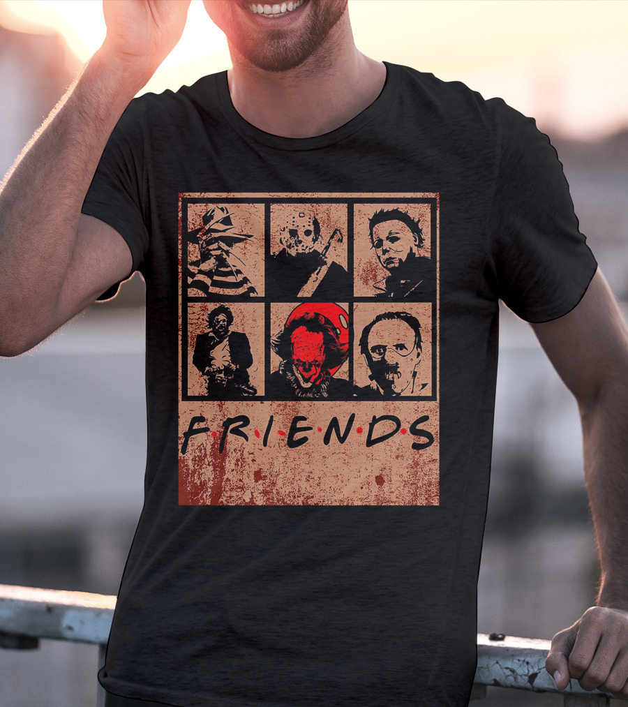 Halloween Nightmare Horror Movies Icons Horror Friends Party T-Shirt
