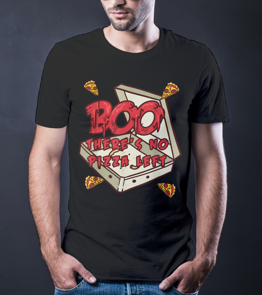 BOO Pizza Box Surprise There's No Pizza Left Scattered Slices T-Shirt