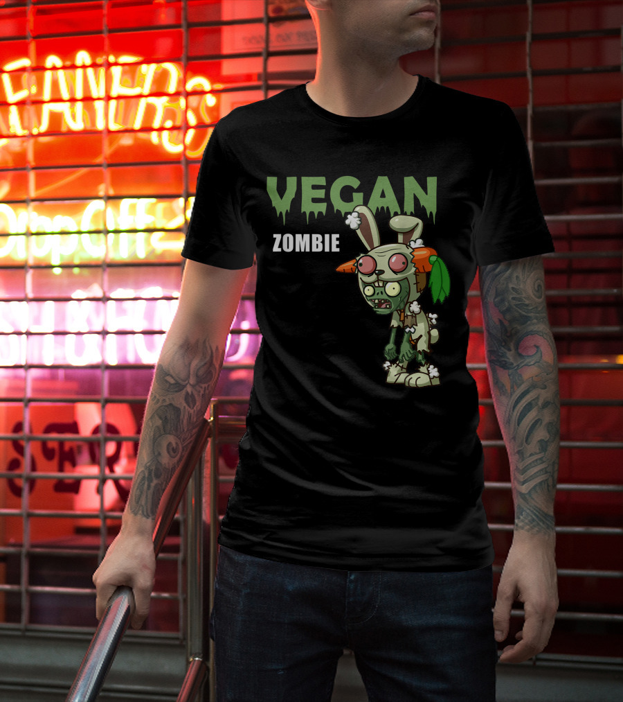 VEGAN ZOMBIE Carrot Bunny Costume Character T-Shirt