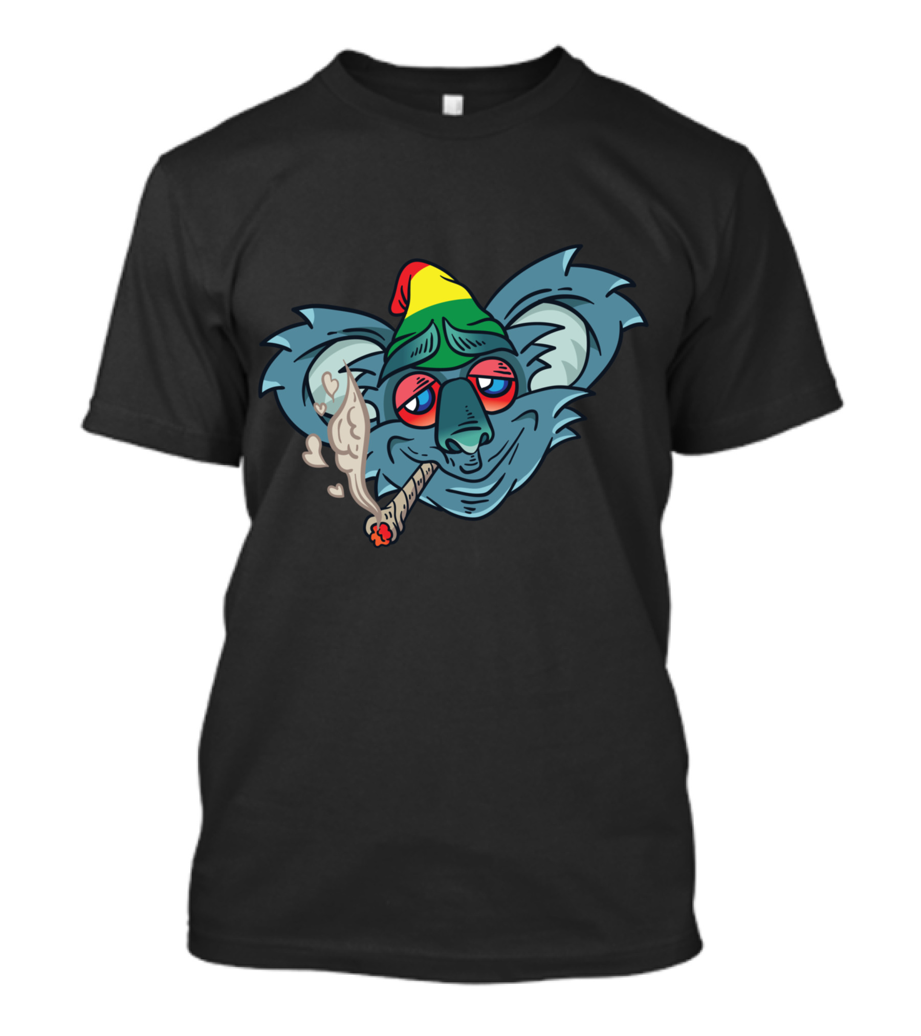 Koala Smoking Weed Cannabis Stoner Marihuana Rasta Hat T-Shirt
