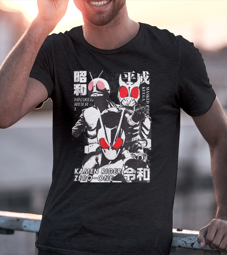 Kamen Rider Zero-One Showa Heisei Reiwa Masked Rider Kuuga T-Shirt