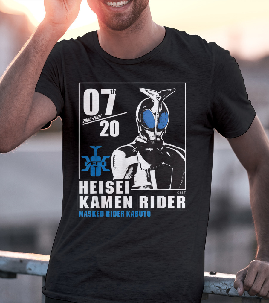 07th Heisei Kamen Rider 20th 2006-2007 Masked Rider Kabuto ZECT T-Shirt