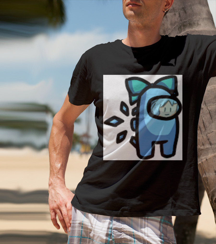 Among Us Blue Crewmate With Bow Gamer Girl T-Shirt