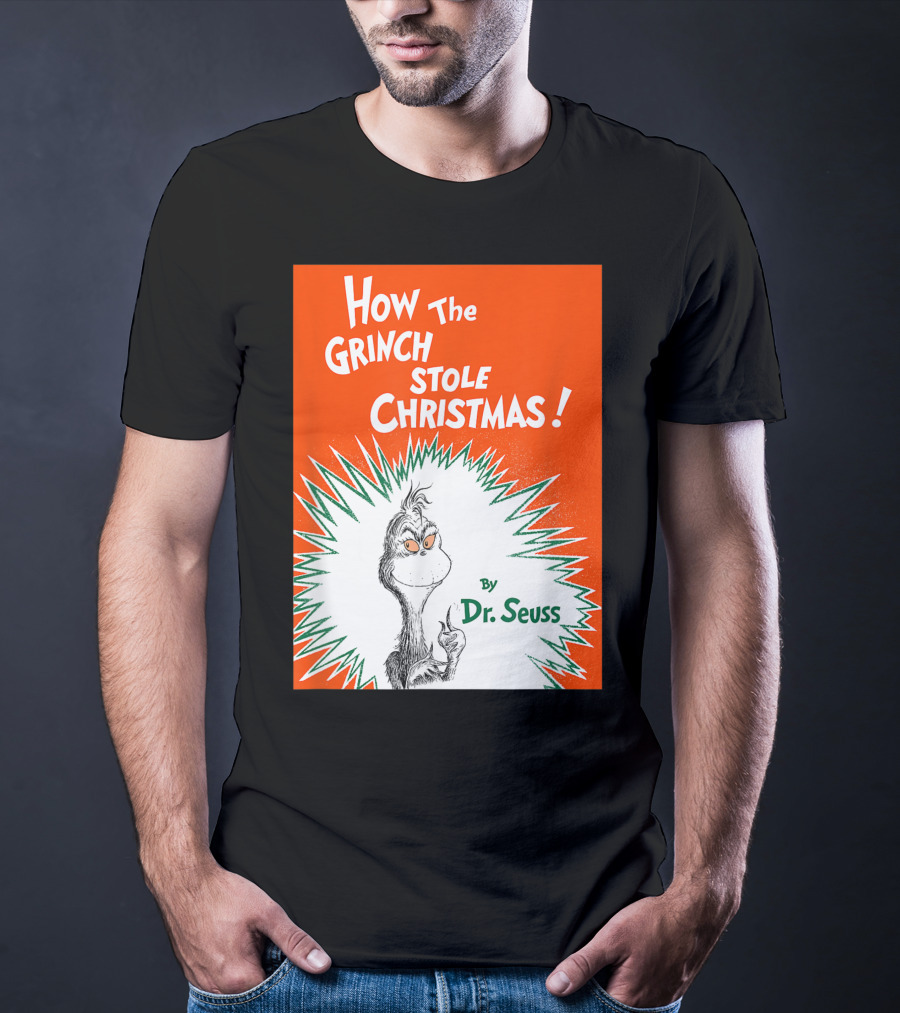 How The Grinch Stole Christmas By Dr. Seuss Book Cover T-Shirt