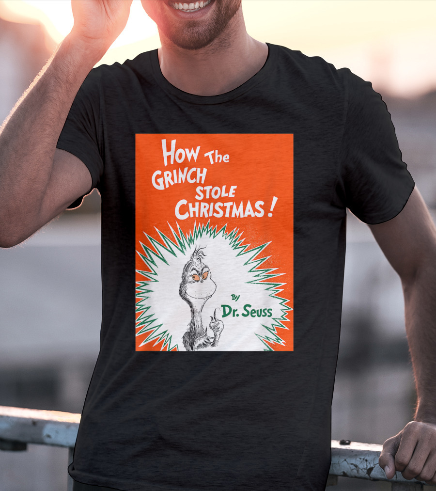 How The Grinch Stole Christmas By Dr. Seuss Book Cover T-Shirt