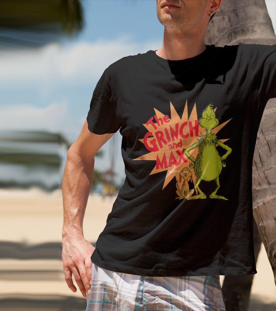 The Grinch And Max Dr. Seuss Burst T-Shirt