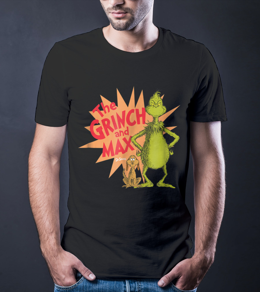 The Grinch And Max Dr. Seuss Burst T-Shirt