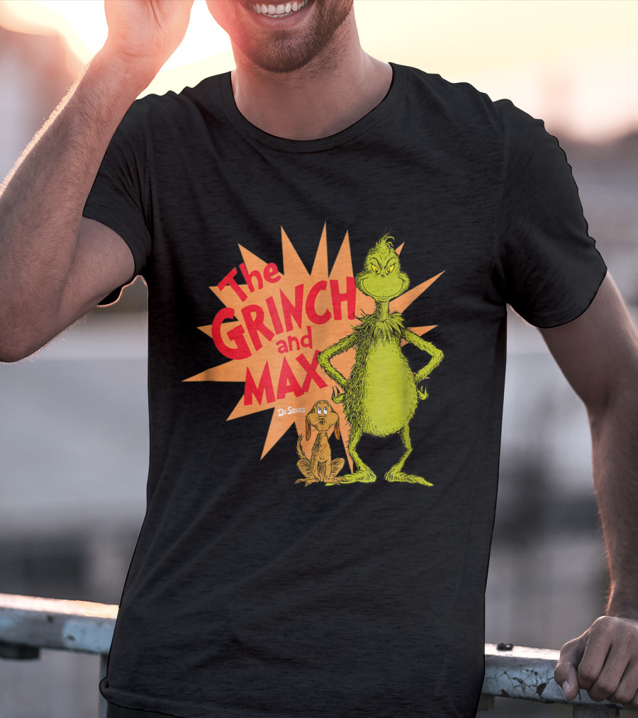 The Grinch And Max Dr. Seuss Burst T-Shirt