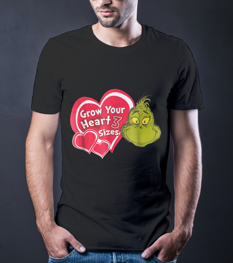 Dr Seuss Grinch Grow Your Heart 3 Sizes T-Shirt