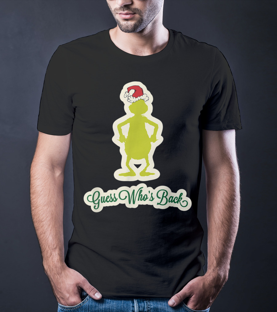 Dr Seuss Grinch Guess Who's Back Santa Hat T-Shirt