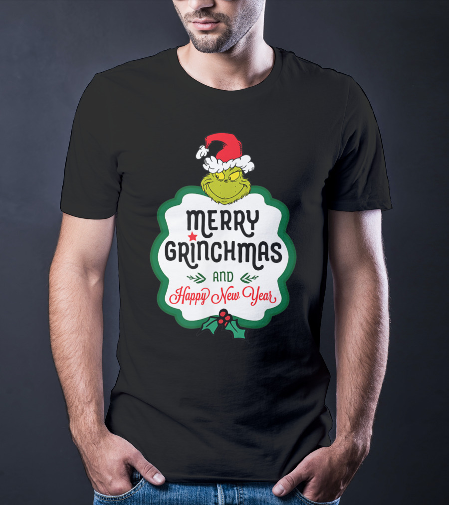 Merry Grinchmas And Happy New Year Dr Seuss Grinch T-Shirt