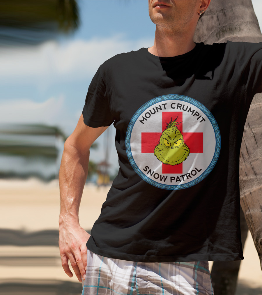 Mount Crumpit Grinch Snow Patrol Red Cross Badge T-Shirt