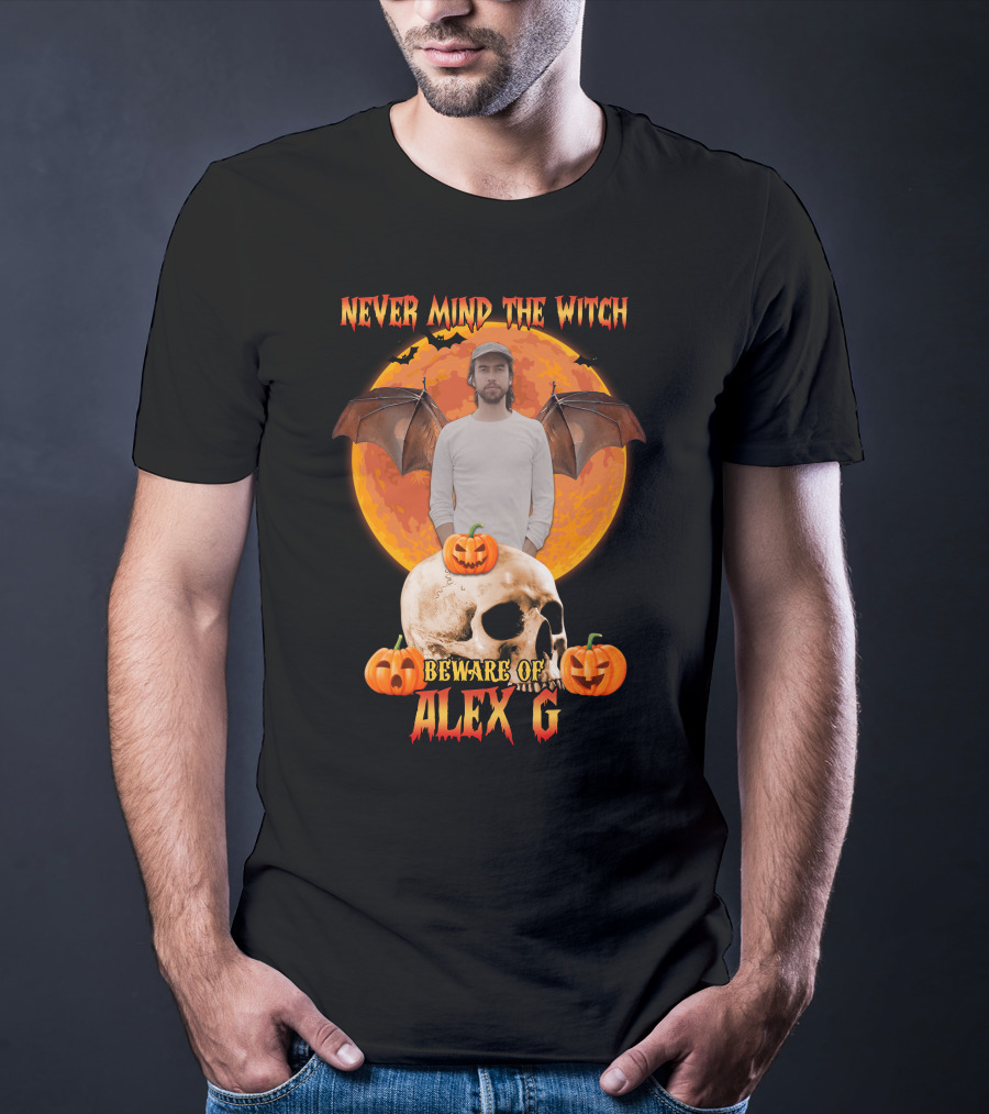 Never Mind The Witch Beware Of Alex G Halloween Skull Pumpkins T-Shirt