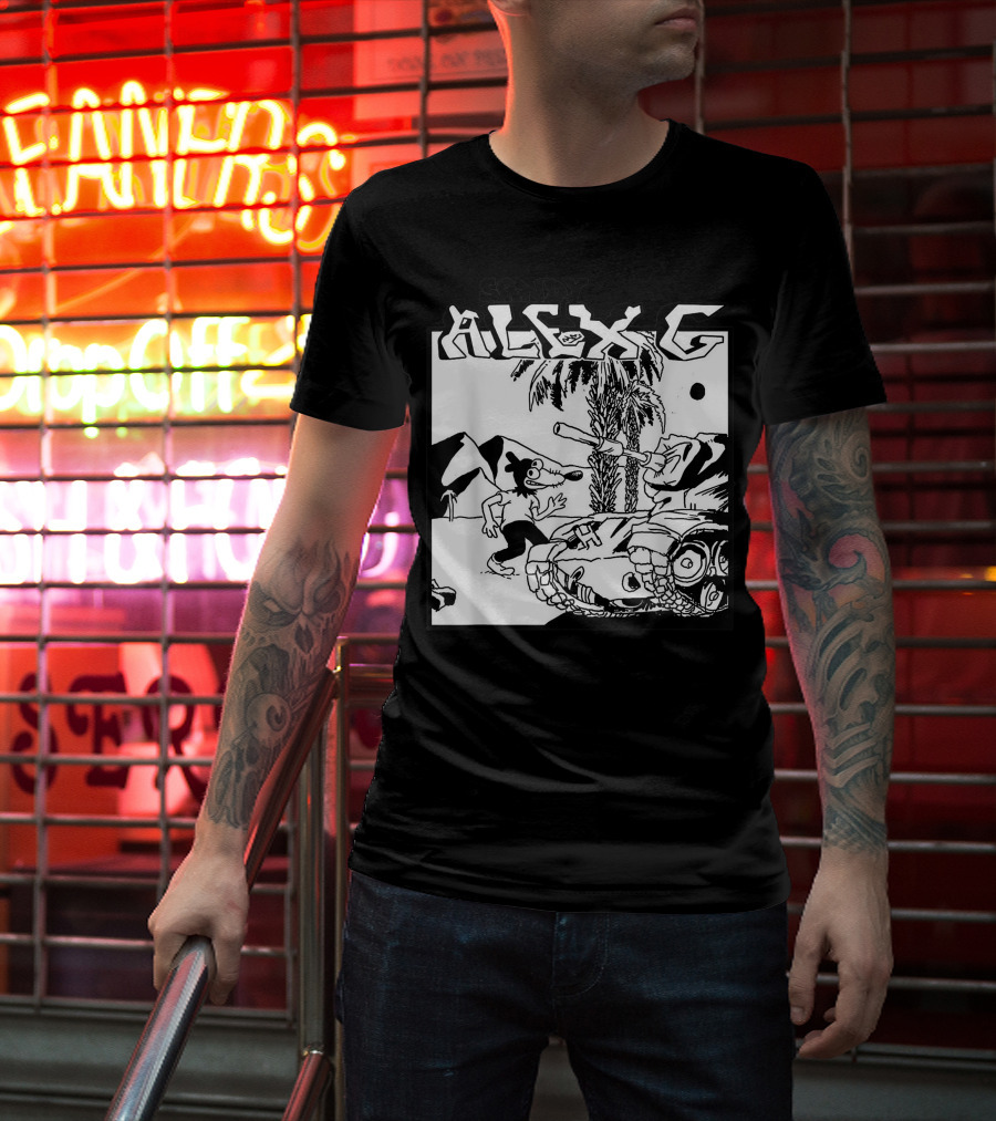Sandy Alex G Cartoon Tank Forest Scene T-Shirt