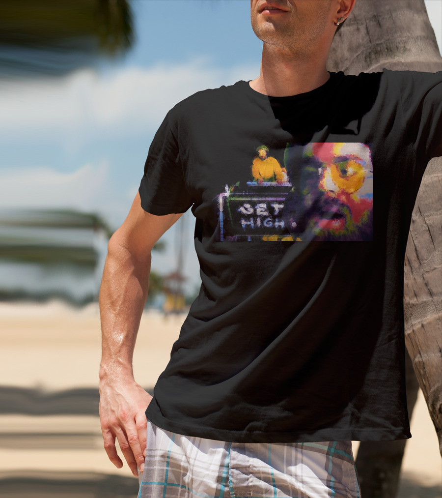 Get High Colorful Portrait And DJ Booth T-Shirt