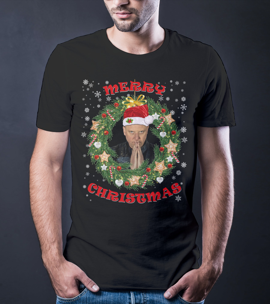 Merry Christmas Glenn Gregory Santa Hat Wreath T-Shirt