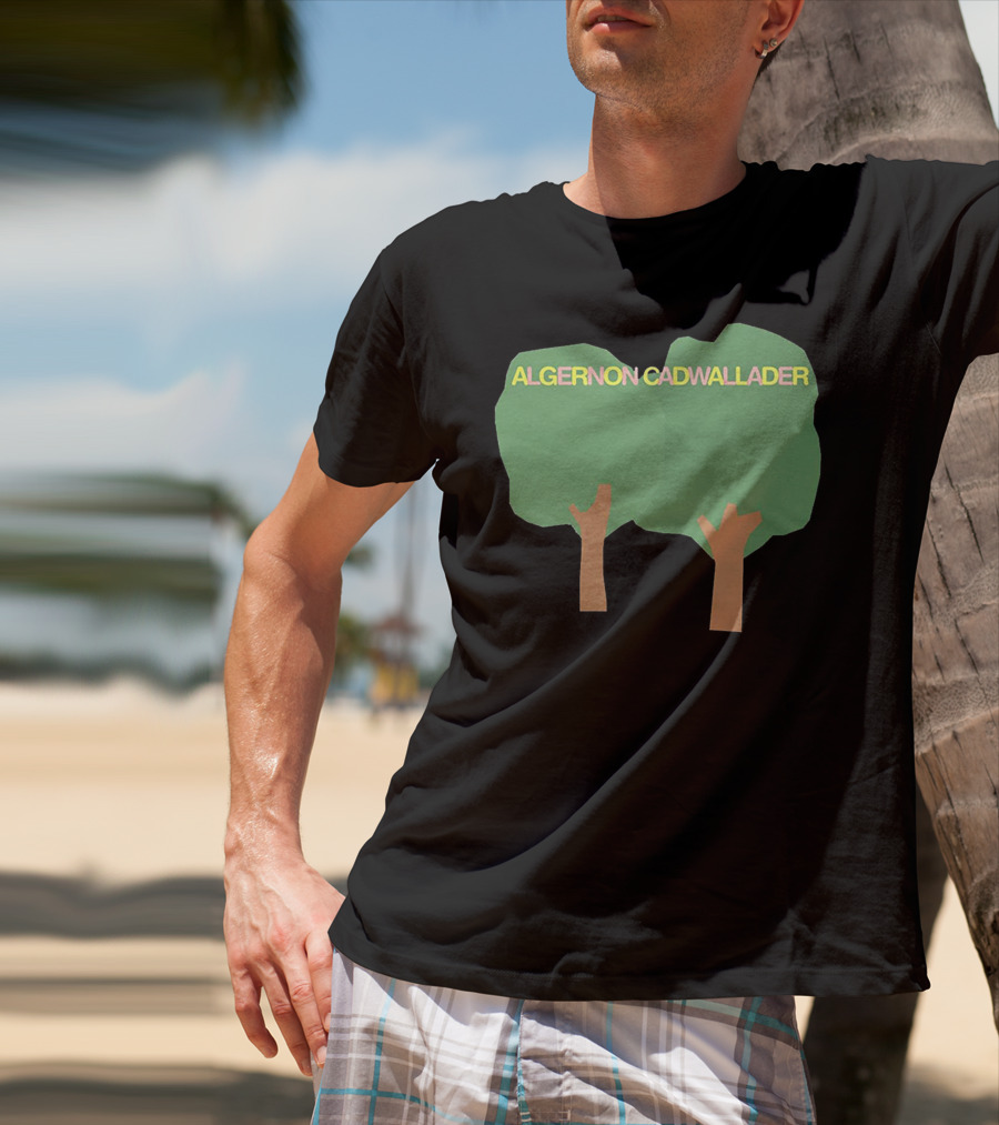 ALGERNON CADWALLADER Two Green Trees With Brown Trunks On A T-Shirt